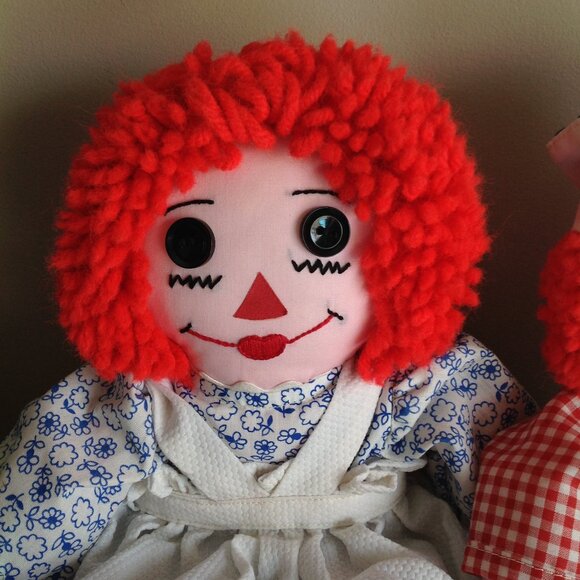 Vintage Raggedy Ann and Andy Plush Decorative Dolls - Picture 2 of 13